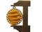 32mm Yellow Imitation Leather Wrapped Flat Round Golden Alloy Pendant